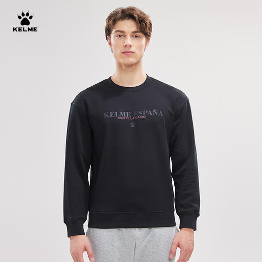 卡尔美圆领加绒卫衣男女冬新款宽松休闲运动加绒情侣装 商品图5