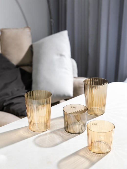 lsa Gems 杯子粉色水杯大容量创意进口家用情侣简约彩色宝石玻璃杯 商品图4