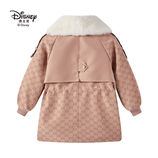 迪士尼2023皮革毛领儿童冬季加厚加绒服LD224s886 XHR 商品图3