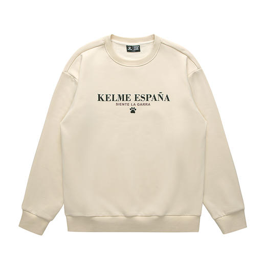 卡尔美圆领加绒卫衣男女冬新款宽松休闲运动加绒情侣装 商品图0