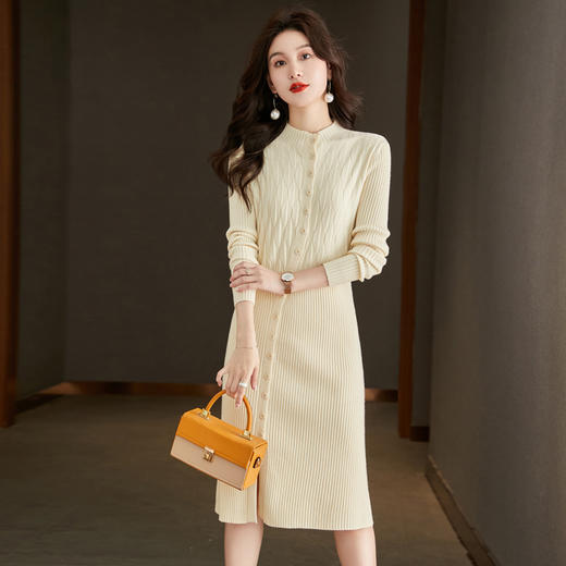 法式气质中长款打底内搭毛衣裙针织连衣裙CC-22-3660 商品图5