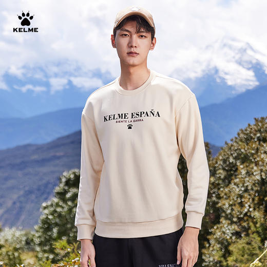 卡尔美圆领加绒卫衣男女冬新款宽松休闲运动加绒情侣装 商品图1