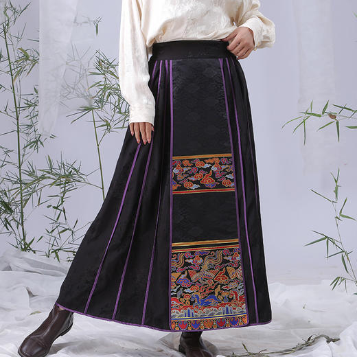 致橡树2022中式复古织锦拼接马面裙B221687 商品图0