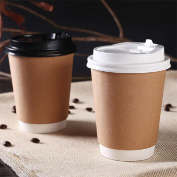 全适带盖杯子果汁奶茶豆浆热饮杯500ml16个装果汁杯一次性纸杯咖啡杯 商品图6