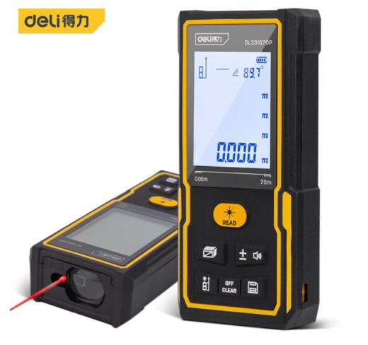 得力激光测距仪大屏(黄) 商品图0