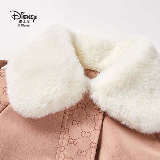 迪士尼2023皮革毛领儿童冬季加厚加绒服LD224s886 XHR 商品图7