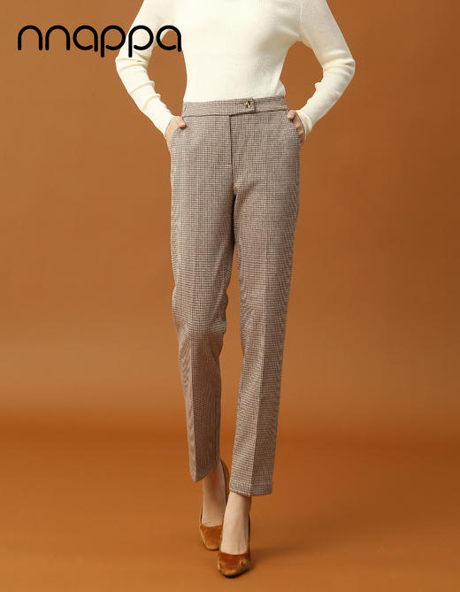 千鸟格小直筒裤休闲裤29232 商品图1