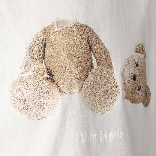 PALM ANGELS 棕榈天使 男士棉质断头熊徽标印花圆领短袖T恤 米黄色 PMAA001F22JER005 0460 商品图2