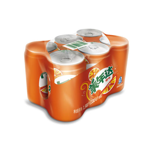 美年达橙味汽水330ml*6罐 商品图0