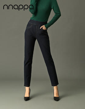 热熔岩牛仔抓毛中腰铅笔裤PA29222