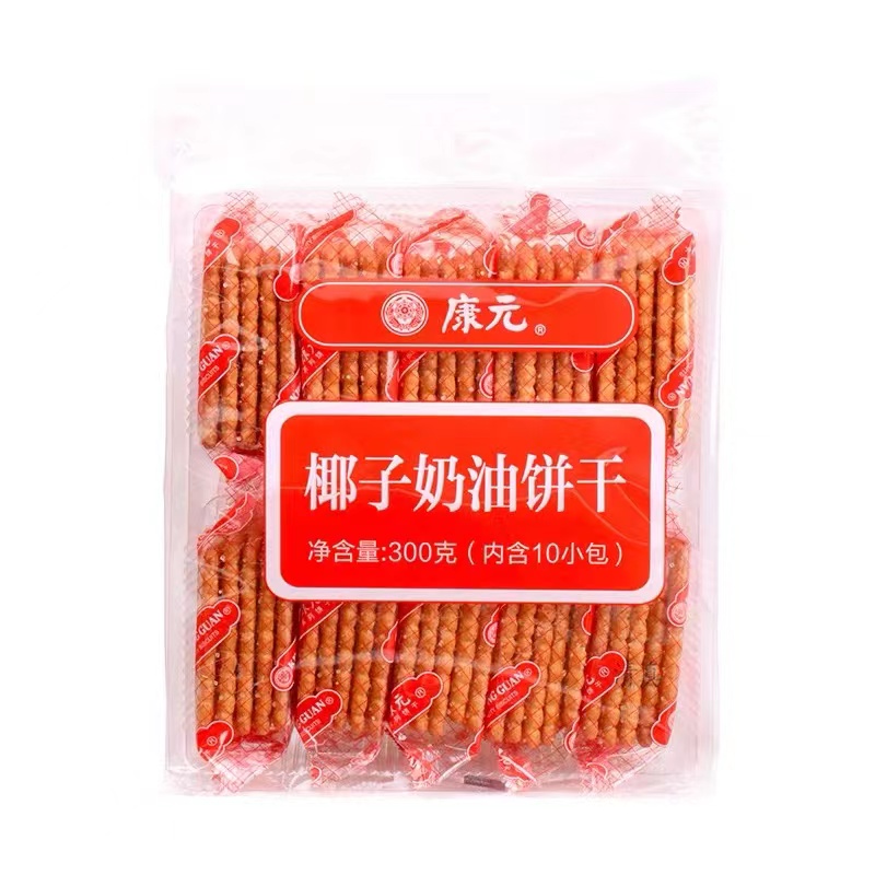 康元  椰子奶油饼干300g  69259817401230