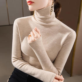 高领针织打底衫女，新款女装加厚套头毛衣保暖内搭一体绒上衣SG-I2D3554