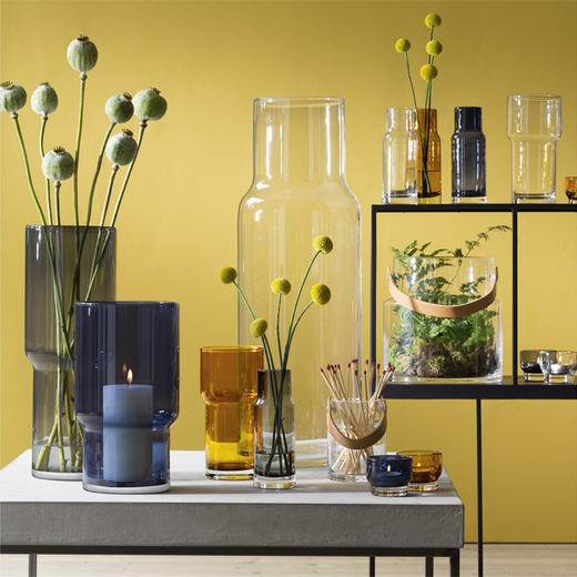 LSA Utility手工玻璃花瓶家用水培植物花瓶 创意大号透明简约插花花瓶 商品图0