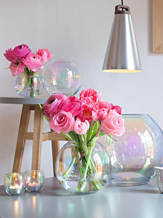 lsa花瓶PEARL彩虹玻璃客厅小摆件透明欧式轻奢创意高级感插花装饰 商品图0