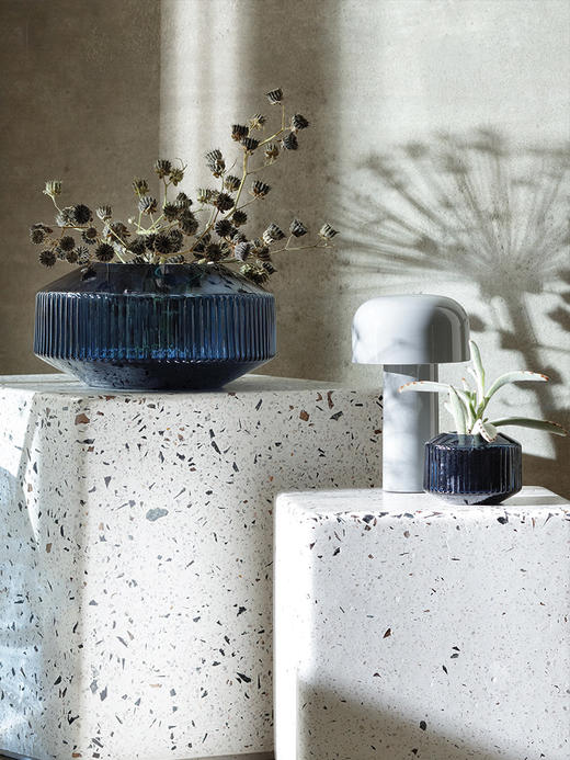 LSA Rotunda 纯手工玻璃花瓶 创意百褶家用玻璃花瓶透明 轻奢装饰花器摆件 商品图1