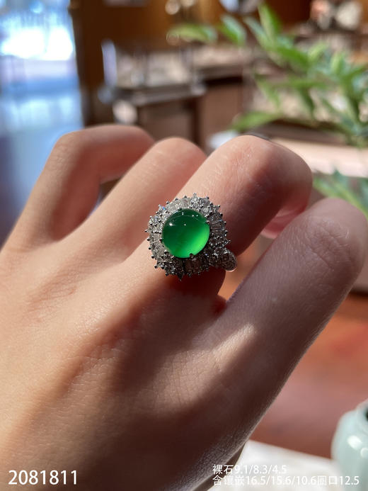 2081811，近玻璃木纳蛋面戒指，圈口12.5。具体价格微信咨询 商品图0