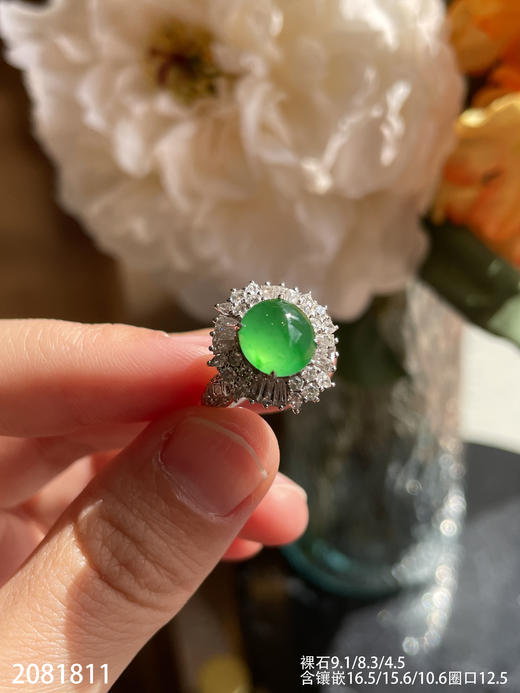 2081811，近玻璃木纳蛋面戒指，圈口12.5。具体价格微信咨询 商品图3