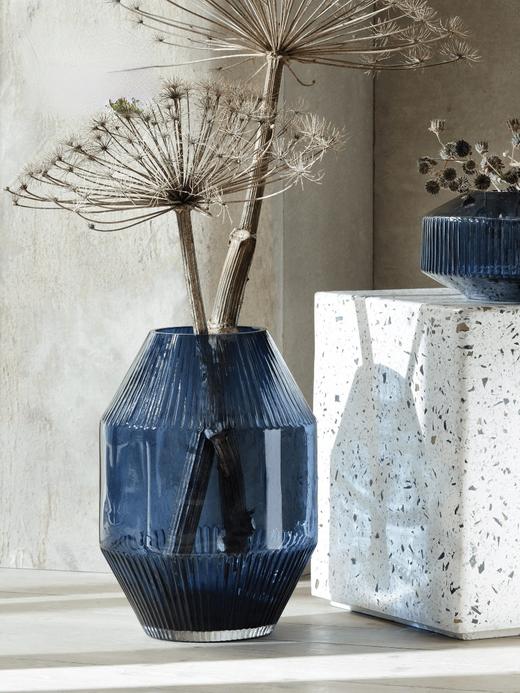 LSA Rotunda 纯手工玻璃花瓶 创意百褶家用玻璃花瓶透明 轻奢装饰花器摆件 商品图0