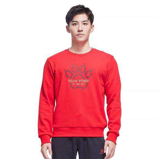 卡尔美卫衣男五福临门新年情侣圆领新年运动套头衫 商品图8