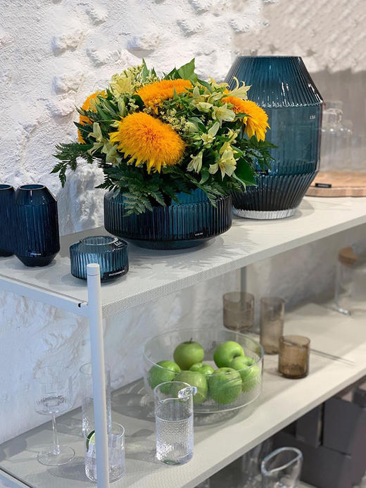 LSA Rotunda 纯手工玻璃花瓶 创意百褶家用玻璃花瓶透明 轻奢装饰花器摆件 商品图4