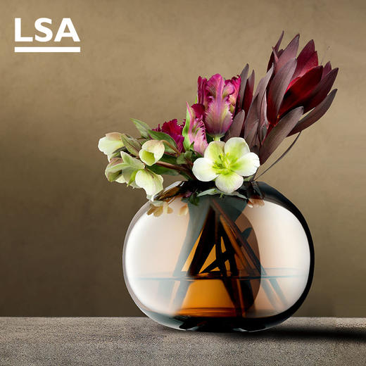 LSA Epoque 纯手工玻璃花瓶 复古幻彩轻奢手工花器插花卧室玄关装饰摆件 商品图1