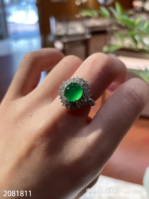 2081811，近玻璃木纳蛋面戒指，圈口12.5。具体价格微信咨询 商品图1