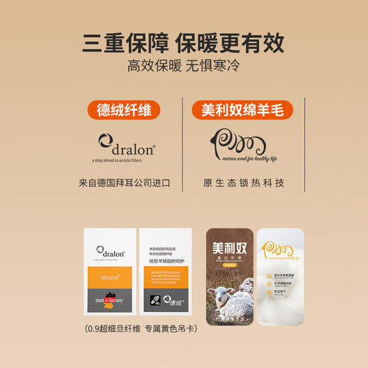 【秋冬款护腰暖腹打底裤】德绒含美利奴绵羊毛聚热保暖自发热锁温羊羔毛护膝呵护关节抵御寒冬0度以上可穿 商品图3