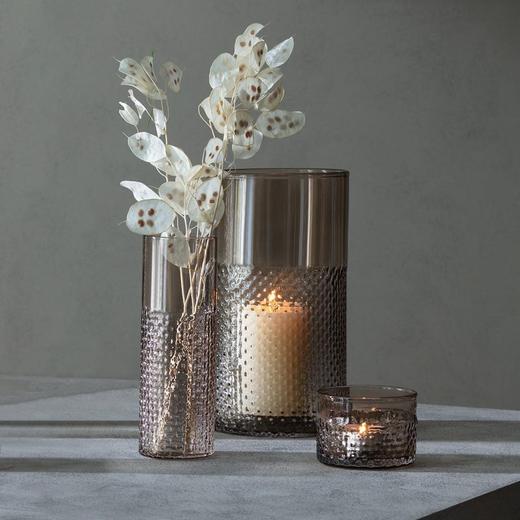 LSA Wicker 手工玻璃花瓶创意复古灰褐色北欧客厅插花花瓶摆件水培花瓶 商品图2