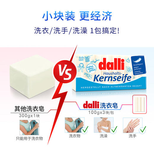 bwd【中欧班列精选5块】德国达丽洗衣皂 原装进口Dalli洗衣皂 宝宝儿童洗内衣内裤 洗手皂100g/块 商品图9