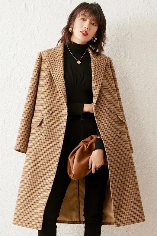LOUIS YAO/白鹿语 经典修身格纹长外套 11065 商品图2