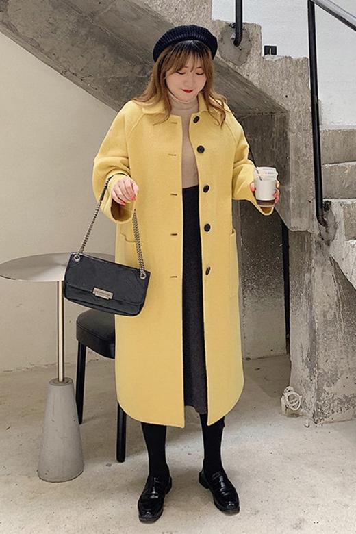 amadella 鹅黄加厚单面毛呢大衣 10367 商品图1