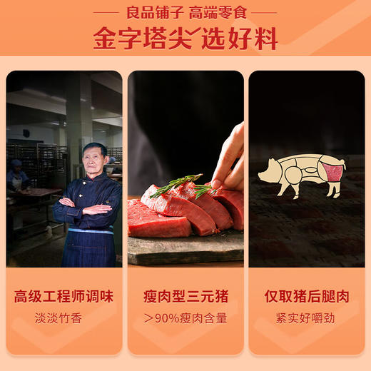 良品铺子 靖江特产风味猪肉脯200g(13小包左右) 肉干肉脯休闲零食小吃猪肉干 商品图3