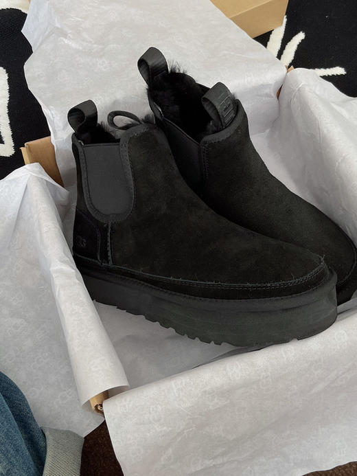 2022秋冬新款女士靴子➰厚底切尔西-黑色 商品图2
