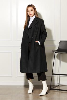 ESTELLICA 黑色条纹经典外套 10649