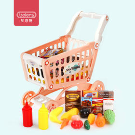 贝恩施儿童女孩玩具购物车过家家宝宝迷你厨房套装超市推车3-6岁