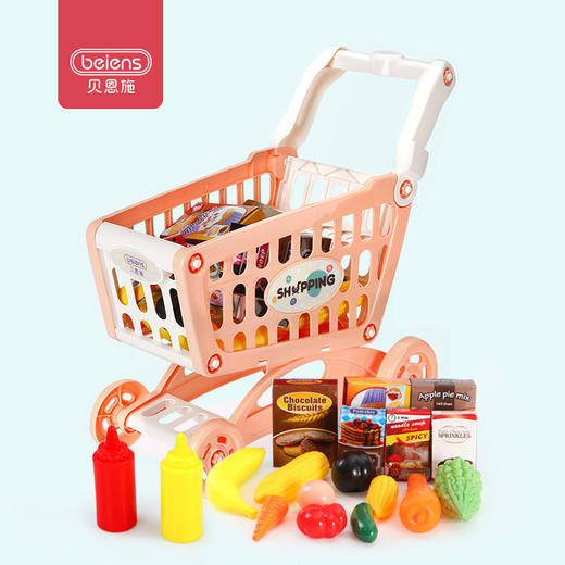 贝恩施儿童女孩玩具购物车过家家宝宝迷你厨房套装超市推车3-6岁 商品图0