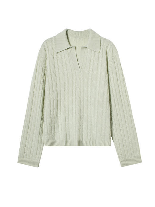 【石榴婆直播专享】
322工房复古绞花polo领针织衫2022新款羊绒羊毛宽松套头衫女A926 商品图4