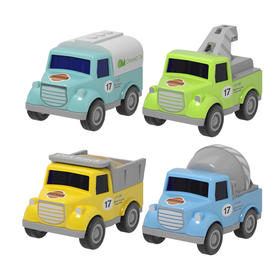 贝恩施儿童惯性回力合金车男孩迷你挖掘机工程玩具车小汽车1-3岁