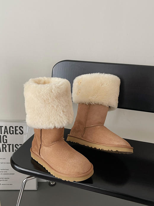 Ugg小千颂伊两穿纽扣中筒靴-栗色 商品图5