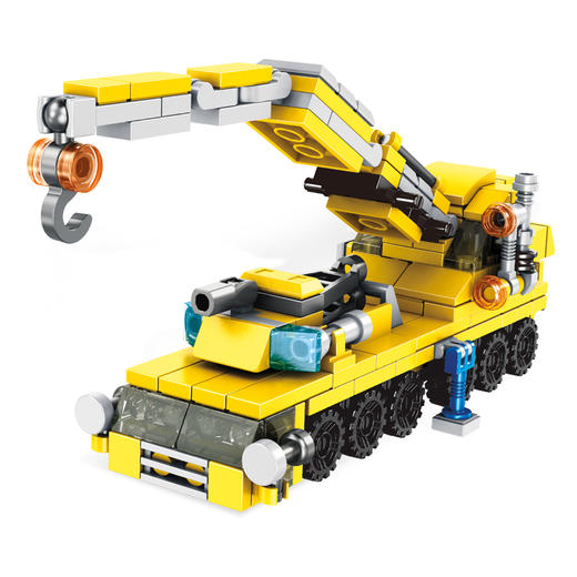 贝恩施儿童积木拼装玩具益智 男孩组合挖掘机吊机拼装模型2-3-6岁 商品图1