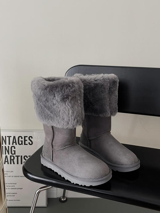 Ugg小千颂伊两穿纽扣中筒靴-灰色 商品图0