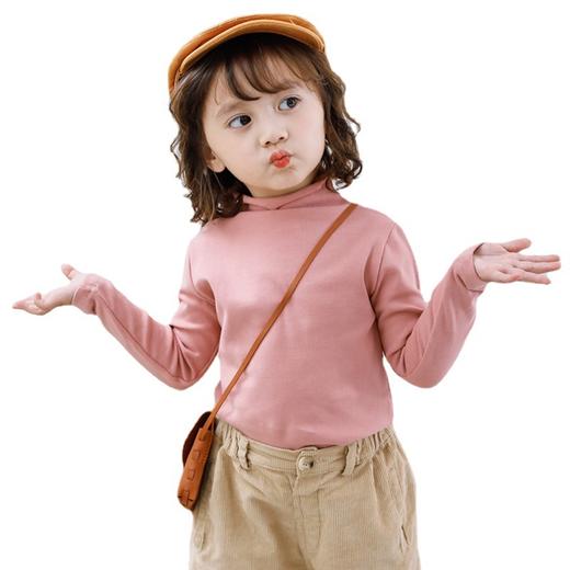 【49.9/3件】儿童半高领保暖打底衫双面磨毛阳离子面料A类质检男女童内搭加绒★ 商品图4