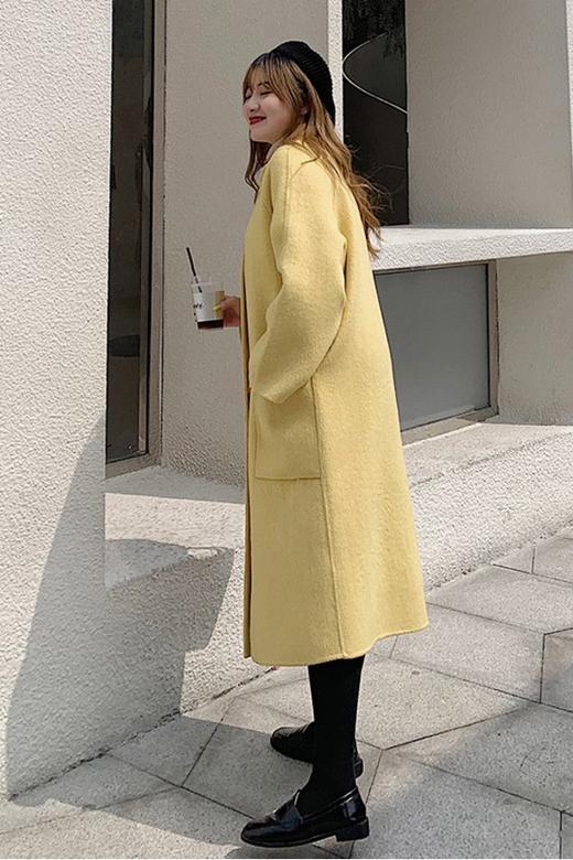 amadella 鹅黄加厚单面毛呢大衣 10367 商品图3