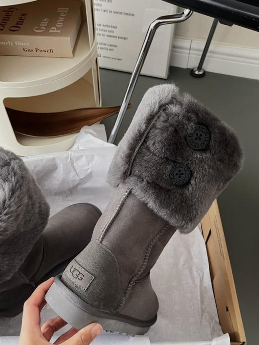 Ugg小千颂伊两穿纽扣中筒靴-灰色 商品图2