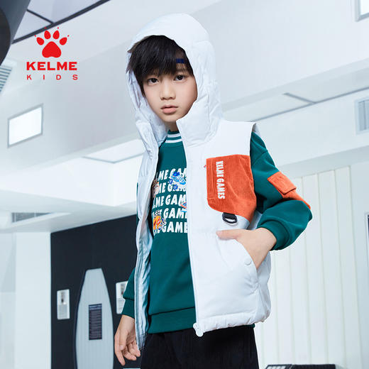 卡尔美儿童羽绒马甲外穿棉服足球厚款秋冬马夹外套5247MJ3029 商品图2