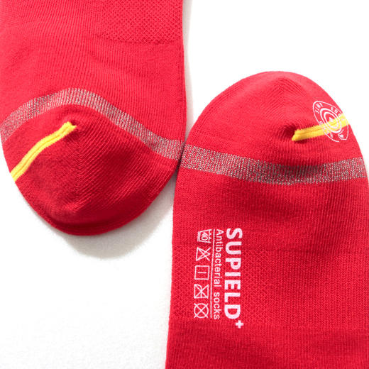 6双装Supield素湃抑菌大红色本命年袜子吸汗情侣袜鸿运中筒女棉袜 商品图3