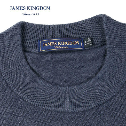 【100%绵羊毛】占姆士秋冬男士套头圆领全绵羊毛衫套头衫 商品图2