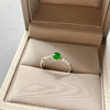 高冰种阳绿翡翠蛋面戒指18k白金钻石镶嵌 商品缩略图5