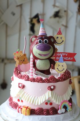 复古生日草莓熊