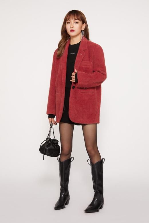 Le Malene 水貂绒毛呢西装外套宽松加厚 10340 商品图1